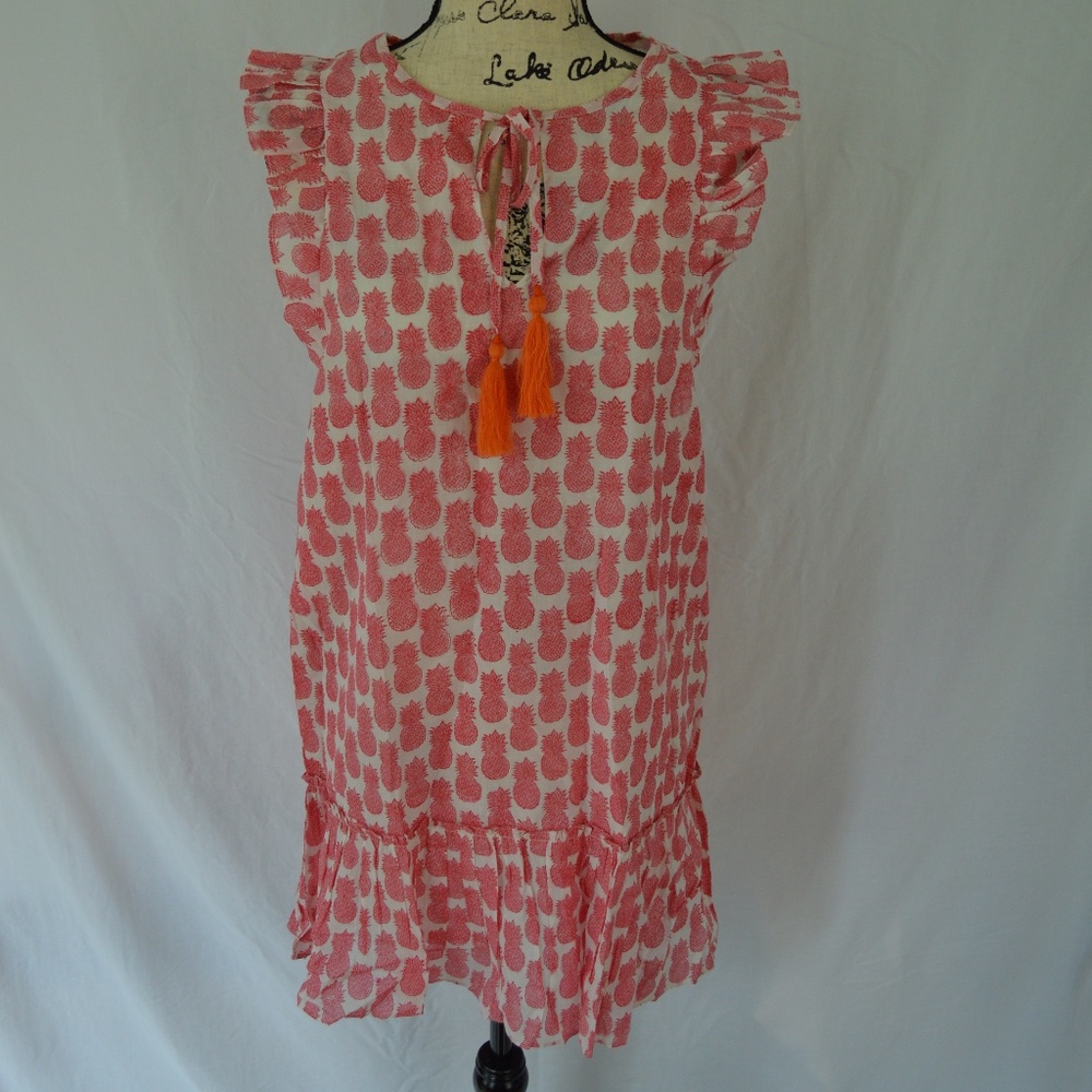 Ella Gray Size S Cotton Linen Dress NWT